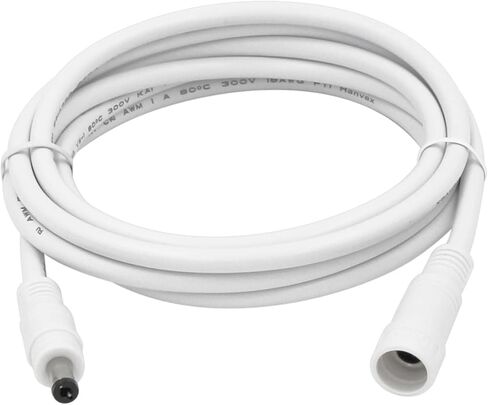 DC Power Extension Cable 12ft - Heavy Duty 18AWG DC Barrel Plug Extension Cord, DC Power Adapter Cord, 2.1x5.5mm Jack Male to Female for Monitor/CCTV System/IP Camera/LED Strip Devices in Kuwait