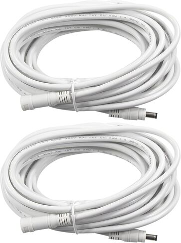 DC Power Extension Cable 12ft - Heavy Duty 18AWG DC Barrel Plug Extension Cord, DC Power Adapter Cord, 2.1x5.5mm Jack Male to Female for Monitor/CCTV System/IP Camera/LED Strip Devices in Kuwait