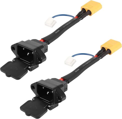 كابل تثبيت لوحة GELRHONR XT60 إلى IEC320 C14، سلك طاقة ذكر XT60 إلى C14 ذكر مع موصل سلك أرضي 4 سنون وغطاء مقاوم للماء، حامل برغي - قطعتان in Saudi Arabia