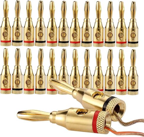 سدادات مكبر صوت موز مطلية بالذهب 24 قيراط، نوع لولبي مفتوح، BW3130، 12 زوج in Kuwait