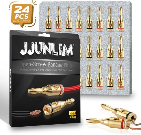 سدادات مكبر صوت موز مطلية بالذهب 24 قيراط، نوع لولبي مفتوح، BW3130، 12 زوج in Kuwait