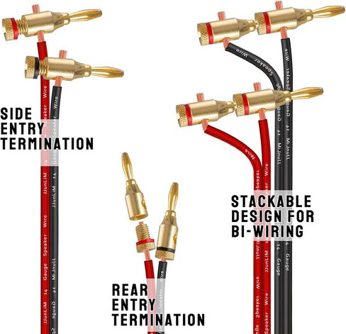 سدادات مكبر صوت موز مطلية بالذهب 24 قيراط، نوع لولبي مفتوح، BW3130، 12 زوج in Kuwait