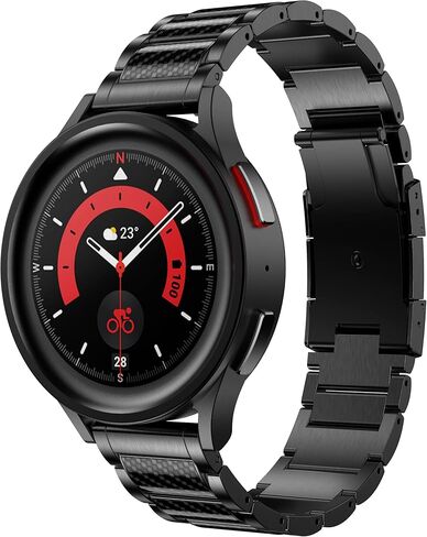 20mm Titanium Watch Band Compatible with Galaxy Watch 6 Classic Band 47mm 43mm/4 Classic 46mm 42mm Galaxy Watch 5 Pro 45mm, 20mm Quick Release Band for Galaxy Watch 6/5/4 Band 44mm 40mm Black in Kuwait