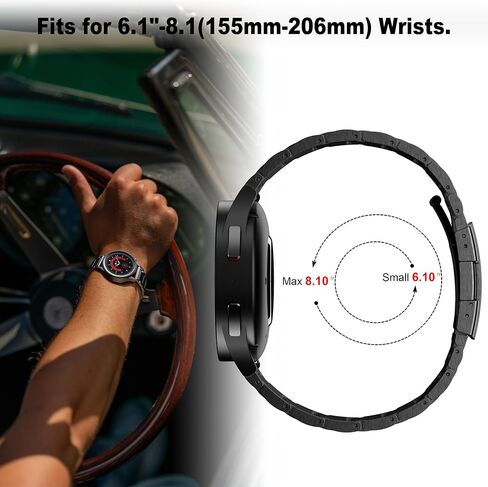 20mm Titanium Watch Band Compatible with Galaxy Watch 6 Classic Band 47mm 43mm/4 Classic 46mm 42mm Galaxy Watch 5 Pro 45mm, 20mm Quick Release Band for Galaxy Watch 6/5/4 Band 44mm 40mm Black in Kuwait