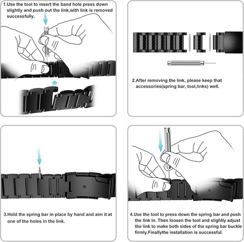 20mm Titanium Watch Band Compatible with Galaxy Watch 6 Classic Band 47mm 43mm/4 Classic 46mm 42mm Galaxy Watch 5 Pro 45mm, 20mm Quick Release Band for Galaxy Watch 6/5/4 Band 44mm 40mm Black in Kuwait