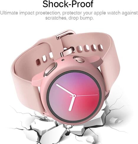 Compatible with Samsung Galaxy Active2 40mm Case with Screen Protector, Anti-Scratch Shockproof Matte Hard Cover and Hard PET Screen Protector for Galaxy Watch Active 2 Black in Kuwait