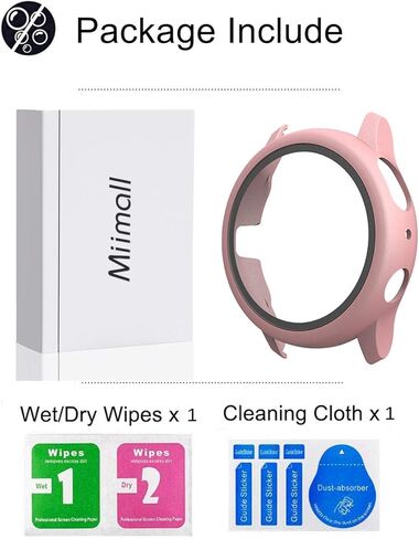 Compatible with Samsung Galaxy Active2 40mm Case with Screen Protector, Anti-Scratch Shockproof Matte Hard Cover and Hard PET Screen Protector for Galaxy Watch Active 2 Black in Kuwait