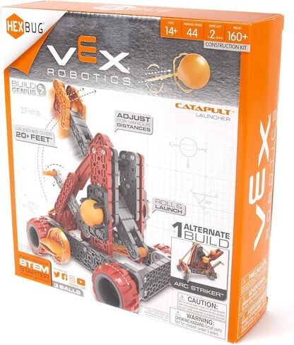 مجموعة منجنيق الروبوتات HEXBUG VEX 2.0، تعلم العلوم والتكنولوجيا والهندسة والرياضيات، ألعاب للأطفال (أحمر) in Kuwait