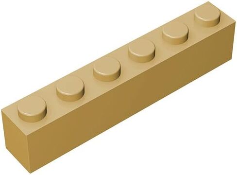 Classic Bulk Brick Block 1x6, 100 Piece Apricot Yellow Brick 1x6, Compatible with Lego Parts and Pieces 3009, Creative Play Set - Compatible with Major Brands(Colour:Apricot Yellow) in Saudi Arabia