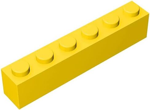 Classic Bulk Brick Block 1x6, 100 Piece Apricot Yellow Brick 1x6, Compatible with Lego Parts and Pieces 3009, Creative Play Set - Compatible with Major Brands(Colour:Apricot Yellow) in Saudi Arabia