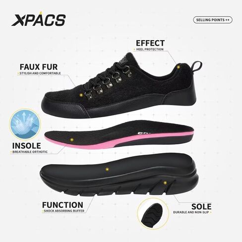حذاء مشي نسائي كاجوال من XPACS مع دعم للقوس، أحذية رياضية مريحة للأنشطة الخارجية، أحذية ناعمة لتقويم العظام بأربطة لعلاج التهاب اللفافة الأخمصية للقدم المسطحة in Saudi Arabia