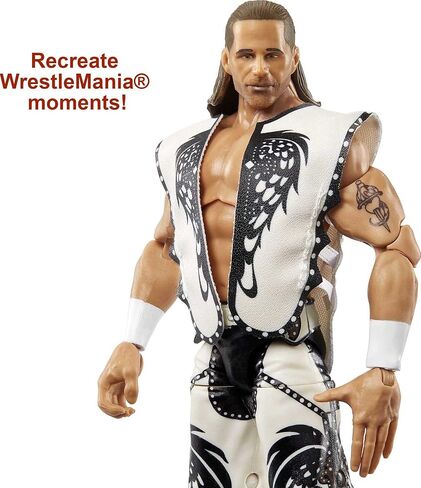 مجموعة WWE Shawn Michaels Wrestlemania Elite Collection مع ملابس المدخل وقطع فينس ماكماهون المبنية على شكل حرف A، هدية يمكن تجميعها بمقاس 6 بوصات لمحبي WWE للأعمار من 8 سنوات فما فوق in Saudi Arabia