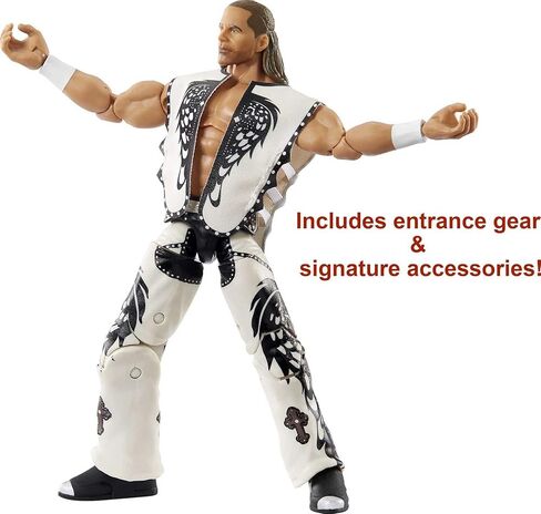 مجموعة WWE Shawn Michaels Wrestlemania Elite Collection مع ملابس المدخل وقطع فينس ماكماهون المبنية على شكل حرف A، هدية يمكن تجميعها بمقاس 6 بوصات لمحبي WWE للأعمار من 8 سنوات فما فوق in Saudi Arabia