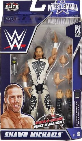مجموعة WWE Shawn Michaels Wrestlemania Elite Collection مع ملابس المدخل وقطع فينس ماكماهون المبنية على شكل حرف A، هدية يمكن تجميعها بمقاس 6 بوصات لمحبي WWE للأعمار من 8 سنوات فما فوق in Saudi Arabia