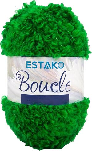خيوط Estako Boucle 25% بوليستر 75% أكريليك، DK - صوف خفيف #3 للكروشيه والحياكة 3.52 أونصة (100 جرام) / 87 ياردة (80 مترًا) (2722 - رمادي داكن) in Kuwait