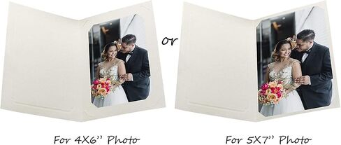 Golden State Art, Pack of 10, 4x6 or 5x7 Photo Folders, Cardboard Picture Frame, Paper Photo Frame Cards, Greetings/Invitation Cards, Special Events: Graduation, Christmas, Wedding(Ivory) in Saudi Arabia