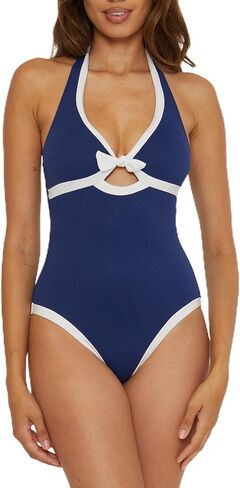 Trina Turk Women's Standard Courtside One Piece Swimsuit, Plunge Neck, Keyhole, Cut Out, Bathing Suits in Saudi Arabia