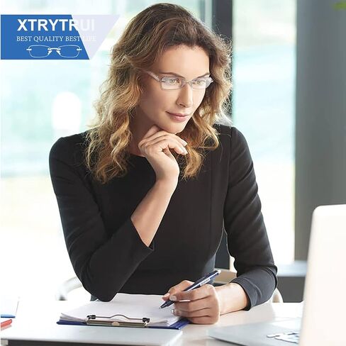 Rimless Reading Glasses For Women Blue Light Blocking Fashion Elegant Artistic Eyeglasses Spring Hinge Readers (Mixcolour, 1.5) in Saudi Arabia