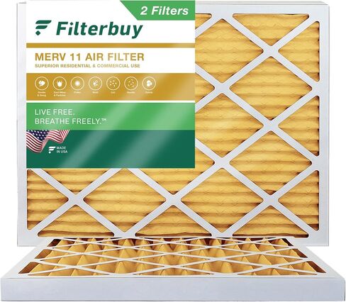 فلتر هواء Filterbuy 20x24x2 MERV 11 دفاع عن الحساسية (عبوة من قطعتين)، استبدال مرشحات هواء فرن HVAC AC المطوية (الحجم الفعلي: 19.38 × 23.38 × 1.75 بوصة) in Saudi Arabia