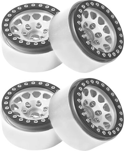4PCS ShareGoo Metal 1.9 inch Beadlock Wheel Rims Set Wheel Hubs 12mm Hex Compatible with Traxxas TRX4 Axial SCX10 SCX10-II 90046 SCX10-III AXI03007 D90 Gen8 1/10 RC Crawler (Black) in Saudi Arabia