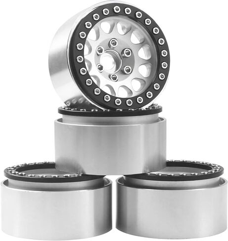4PCS ShareGoo Metal 1.9 inch Beadlock Wheel Rims Set Wheel Hubs 12mm Hex Compatible with Traxxas TRX4 Axial SCX10 SCX10-II 90046 SCX10-III AXI03007 D90 Gen8 1/10 RC Crawler (Black) in Saudi Arabia