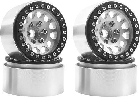 4PCS ShareGoo Metal 1.9 inch Beadlock Wheel Rims Set Wheel Hubs 12mm Hex Compatible with Traxxas TRX4 Axial SCX10 SCX10-II 90046 SCX10-III AXI03007 D90 Gen8 1/10 RC Crawler (Black) in Saudi Arabia