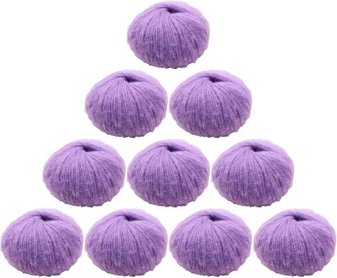 10pcs 250g 8.1oz Soild Color Angola Amorous Mohair Crochet Wool Yarn for DIY Handmade Knitted Crochet Baby Sweater Scarf Shawl Scarf Fine Thread Clothes Yarn Light Green in Saudi Arabia