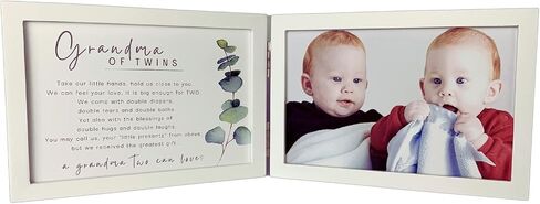 The Grandparent Gift Co. Sweet Somethings Unisex Picture Frame for Grandma of Twins in Saudi Arabia