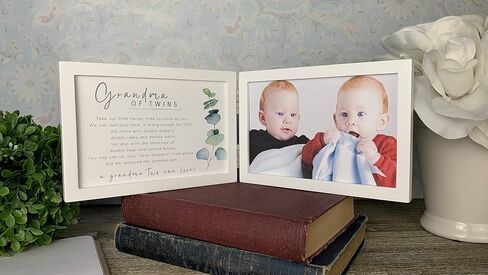 The Grandparent Gift Co. Sweet Somethings Unisex Picture Frame for Grandma of Twins in Saudi Arabia