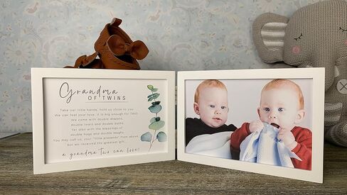 The Grandparent Gift Co. Sweet Somethings Unisex Picture Frame for Grandma of Twins in Saudi Arabia