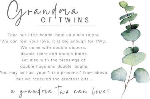 The Grandparent Gift Co. Sweet Somethings Unisex Picture Frame for Grandma of Twins in Saudi Arabia