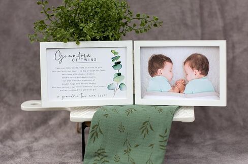 The Grandparent Gift Co. Sweet Somethings Unisex Picture Frame for Grandma of Twins in Saudi Arabia