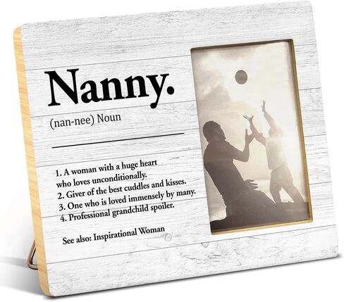 Best Nanny Gifts, Nanny Gift From Grandkids Grandson Granddaughter, Gift for Grandma, Nanny Definition Wood Picture Frame for 4x6 Inches Photo in Saudi Arabia