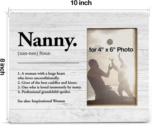 Best Nanny Gifts, Nanny Gift From Grandkids Grandson Granddaughter, Gift for Grandma, Nanny Definition Wood Picture Frame for 4x6 Inches Photo in Saudi Arabia