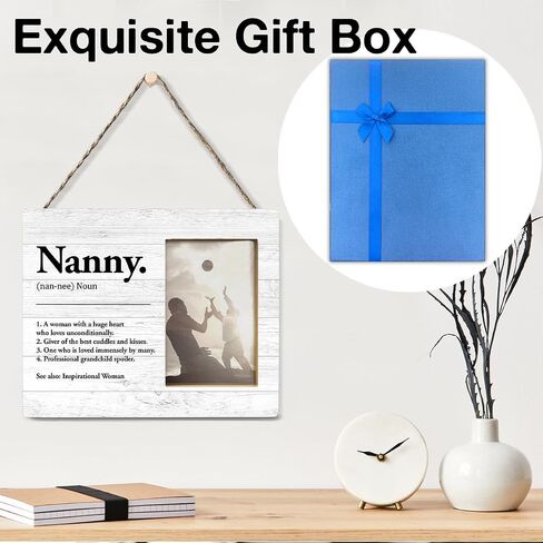 Best Nanny Gifts, Nanny Gift From Grandkids Grandson Granddaughter, Gift for Grandma, Nanny Definition Wood Picture Frame for 4x6 Inches Photo in Saudi Arabia