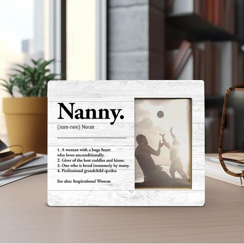 Best Nanny Gifts, Nanny Gift From Grandkids Grandson Granddaughter, Gift for Grandma, Nanny Definition Wood Picture Frame for 4x6 Inches Photo in Saudi Arabia
