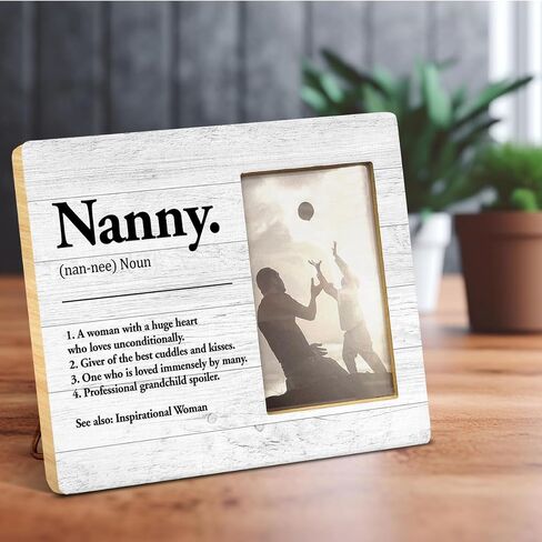 Best Nanny Gifts, Nanny Gift From Grandkids Grandson Granddaughter, Gift for Grandma, Nanny Definition Wood Picture Frame for 4x6 Inches Photo in Saudi Arabia