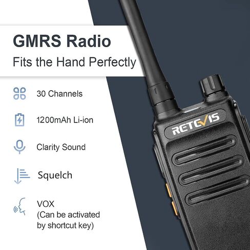 أجهزة راديو Retevis RB87 GMRS ثنائية الاتجاه، أجهزة اتصال لاسلكية طويلة المدى، للبالغين، أجهزة راديو ثنائية الاتجاه، متينة، شحن USB، للأغراض التجارية والتصنيع (4 عبوات) in Saudi Arabia