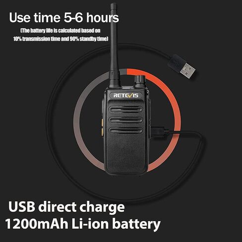 أجهزة راديو Retevis RB87 GMRS ثنائية الاتجاه، أجهزة اتصال لاسلكية طويلة المدى، للبالغين، أجهزة راديو ثنائية الاتجاه، متينة، شحن USB، للأغراض التجارية والتصنيع (4 عبوات) in Saudi Arabia