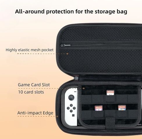 حقيبة حمل لجهاز Nintendo Switch / Switch Oled 2021، حقيبة سفر مقاومة للماء من Tears of the Kingdom، ملحقات حقيبة يد NS مضادة للسقوط مع فتحة 10 بطاقات ألعاب in Kuwait