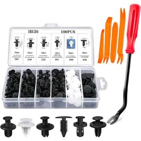 100PCS Universal Bumper Retainer Clips Car Plastic Fasteners Push Retainer Kit Auto Push Pin Rivets Set Door Trim Panel Fender in Saudi Arabia