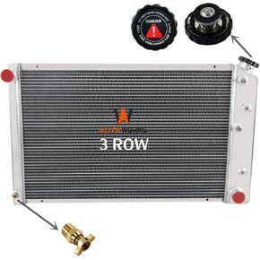 ALLOYWORKS CU162 Radiator Compatible with 1970-1981 Chevy Nova/Camaro/El Camino/Malibu, C/K/G Series Radiator (3 Row Core Radiator, AT/MT, 32" Overall Width) in Kuwait