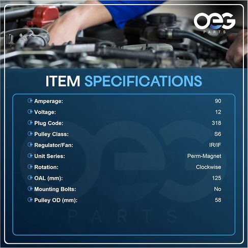 OEG Parts New ANTERNATOR NEW متوافق مع 2000-2002 ISUZU Trooper 1999 Acura SLX 3.5L V6 8972103730 ، 1022111740 ، 40052130 ، 13875 ، 6204166 ، 93175830 97210373 ، و 40052130 in Saudi Arabia