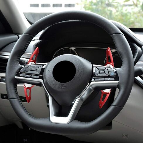 HIBEYO red for Nissan Altima 2021 Paddle shifters Trim Cover for 2019 Altima Nissan Paddle Shifter Extensions Metal Steering Wheel Paddle Shifter Interior Decoration Accessories in Saudi Arabia