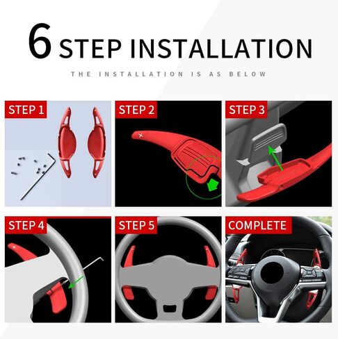 HIBEYO red for Nissan Altima 2021 Paddle shifters Trim Cover for 2019 Altima Nissan Paddle Shifter Extensions Metal Steering Wheel Paddle Shifter Interior Decoration Accessories in Saudi Arabia
