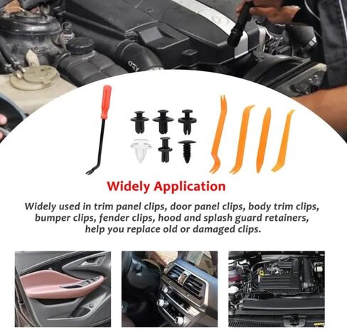 100PCS Universal Bumper Retainer Clips Car Plastic Fasteners Push Retainer Kit Auto Push Pin Rivets Set Door Trim Panel Fender in Saudi Arabia
