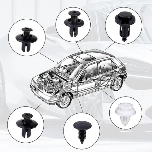 100PCS Universal Bumper Retainer Clips Car Plastic Fasteners Push Retainer Kit Auto Push Pin Rivets Set Door Trim Panel Fender in Saudi Arabia