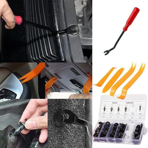 100PCS Universal Bumper Retainer Clips Car Plastic Fasteners Push Retainer Kit Auto Push Pin Rivets Set Door Trim Panel Fender in Saudi Arabia