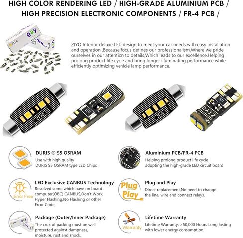 Ziyo LED LED Right Kit Presention for Mercedes Benz W210 W211 W212 E Class 1995-2016 + Plate Light Lights ، Dome Dome White Light Lrugher خالية (W210 E-Class 1995-2002 (15 مصباحًا)) in Kuwait