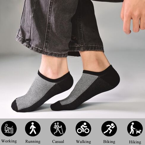 Skibeaut Men Socks 4 أو 8 أزواج لا عرض Low Low Dragtic Athletic Cotton الجوارب غير المرئية بحجم 6-12 in Saudi Arabia